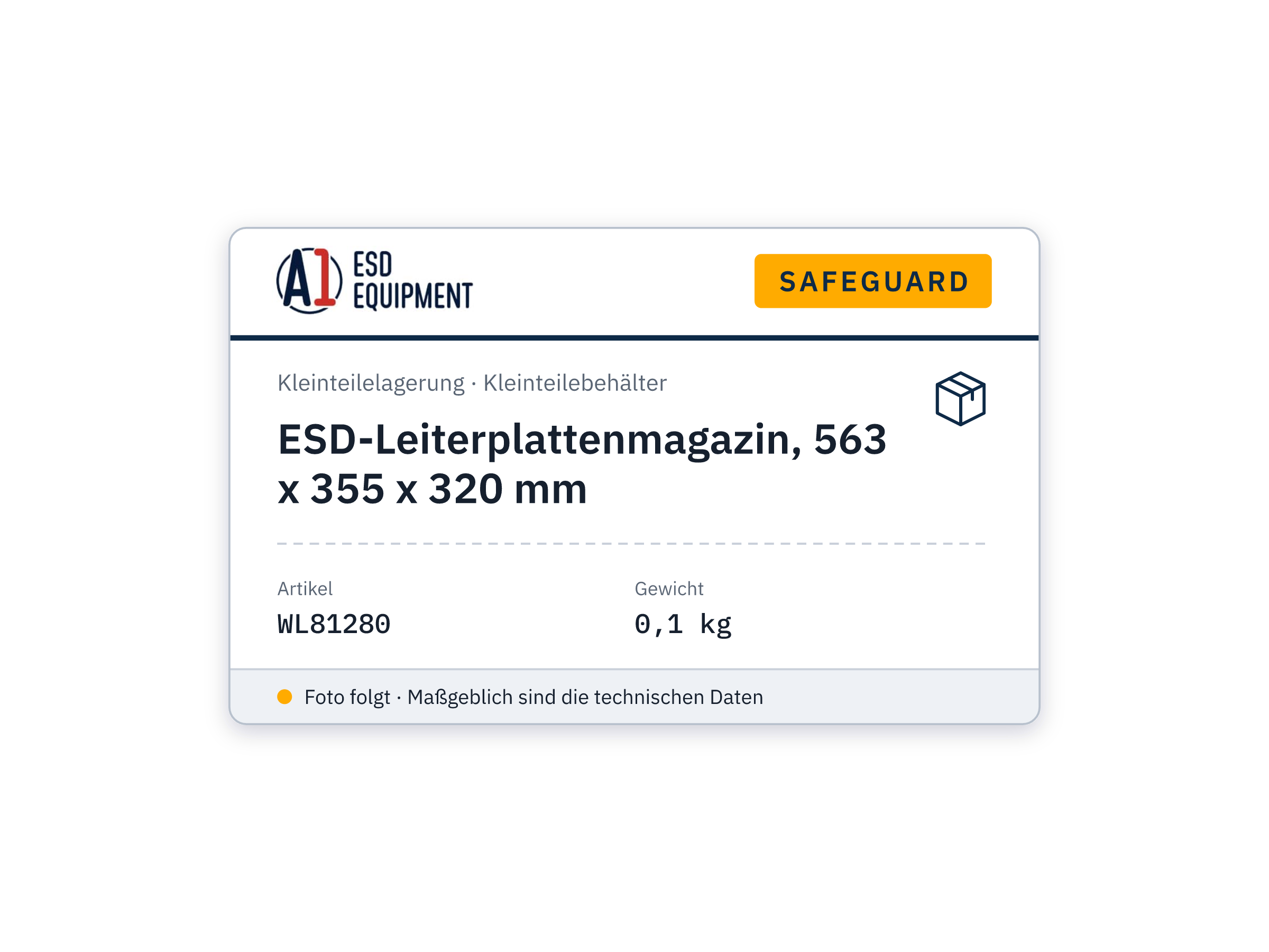 ESD-Leiterplattenmagazin, 563 x 355 x 320 mm