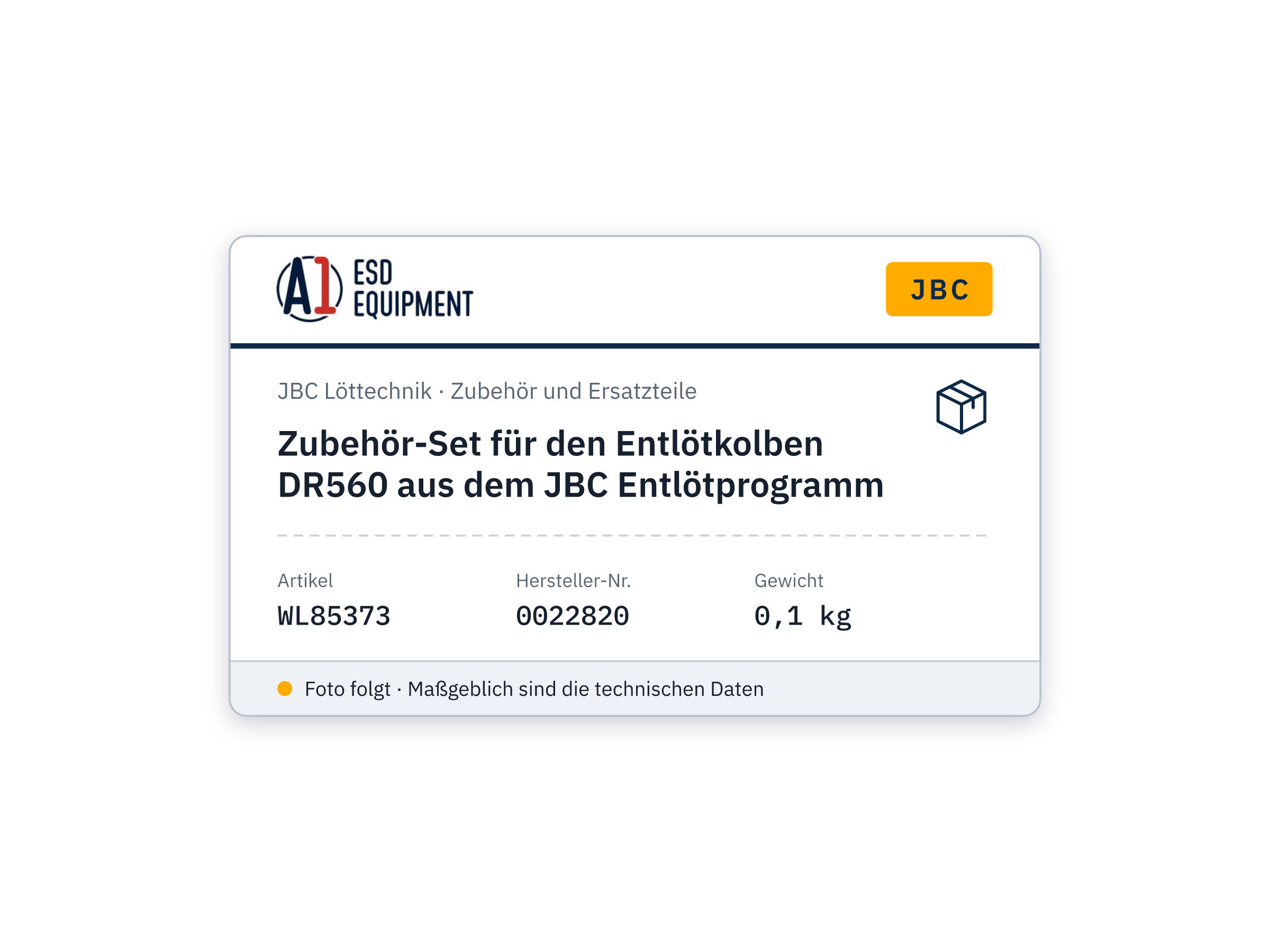 Zubehör-Set für den Entlötkolben DR560 aus dem JBC Entlötprogramm - JBC 0022820