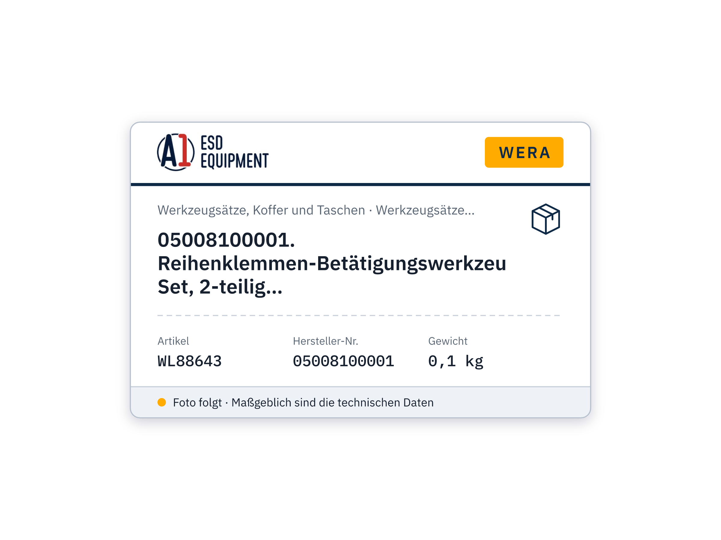 Wera 05008100001. Reihenklemmen-Betätigungswerkzeug Set, 2-teilig