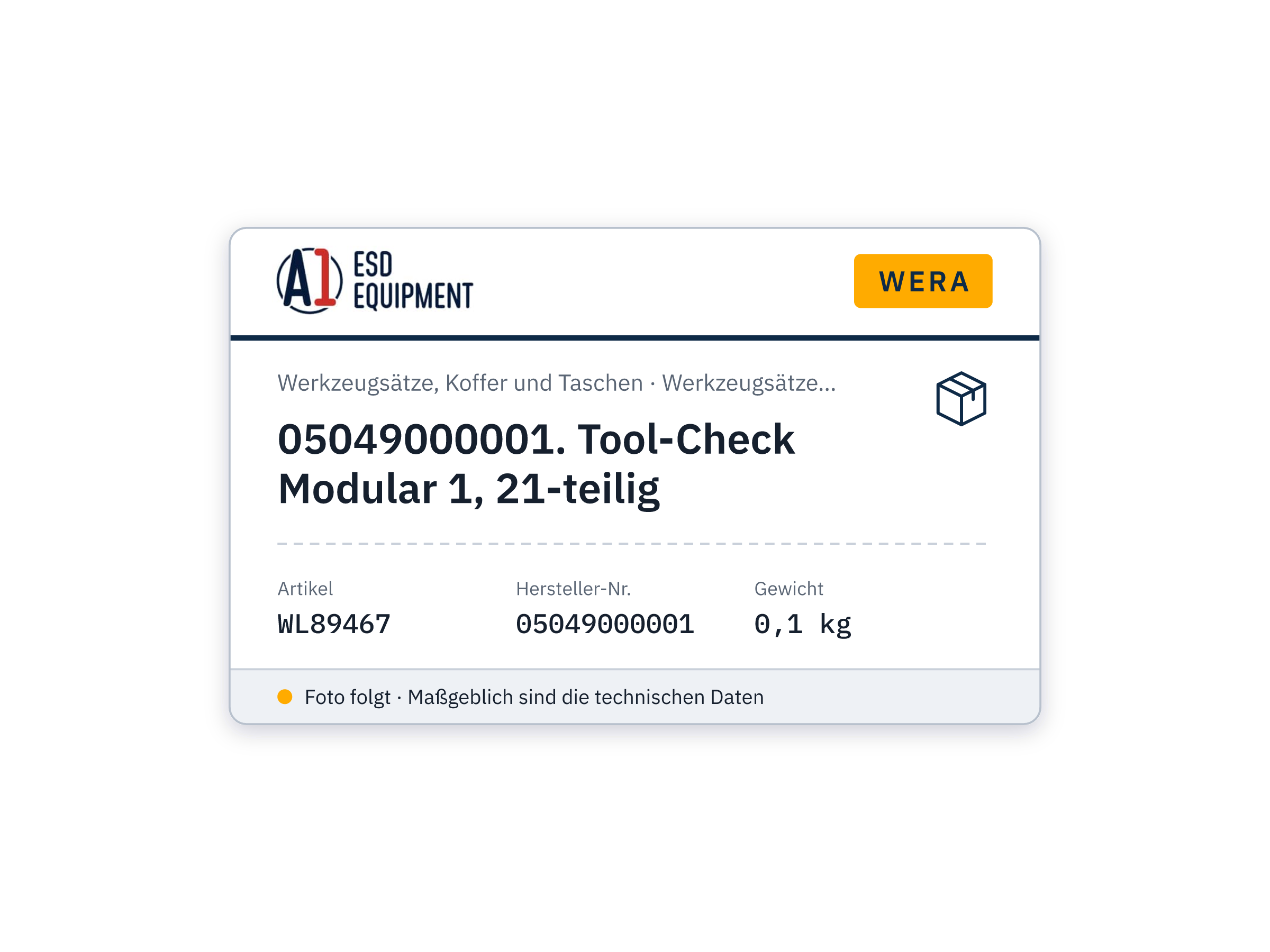 Wera 05049000001. Tool-Check Modular 1, 21-teilig