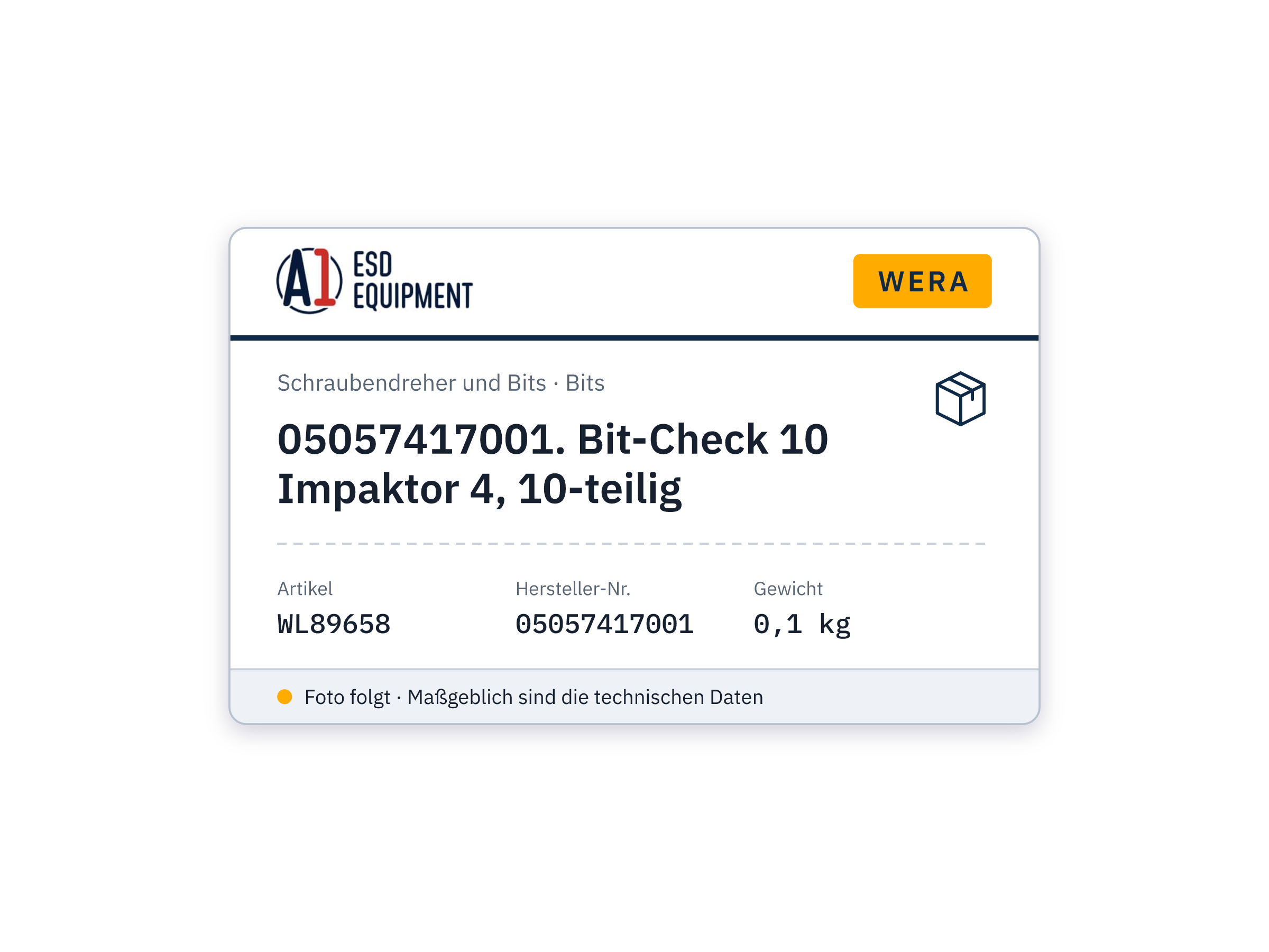 Wera 05057417001. Bit-Check 10 Impaktor 4, 10-teilig