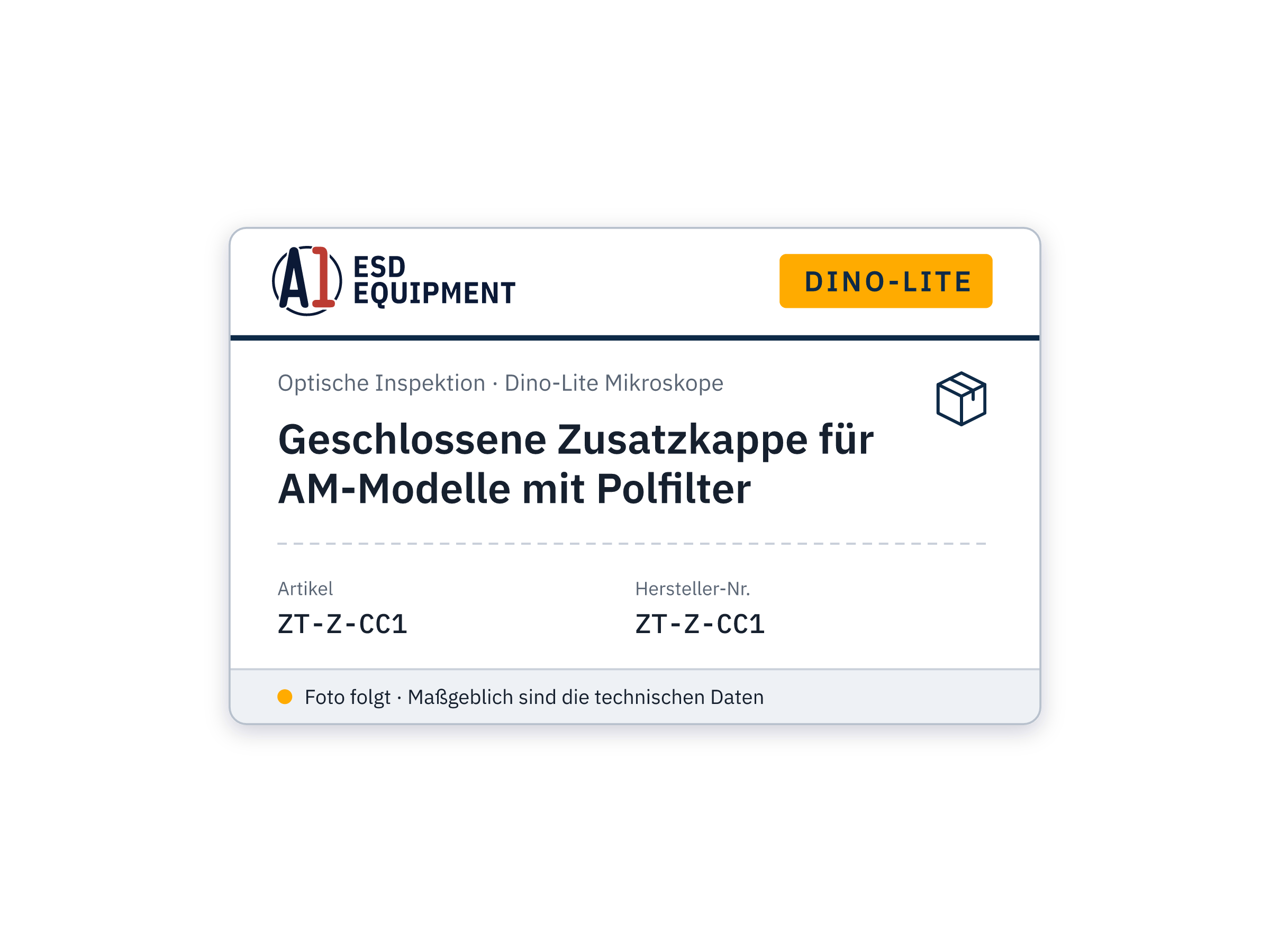Capuchon fermé additionnel pour modèles AM à filtre polarisant - Dino-Lite ZT-Z-CC1
