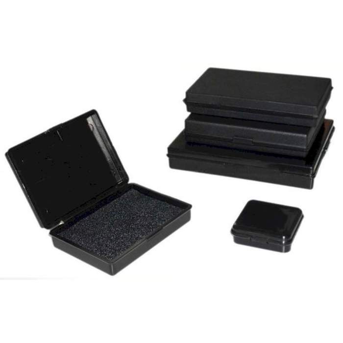 Buy ESD small parts container with hinged lid, 130x80x30 mm, black:
