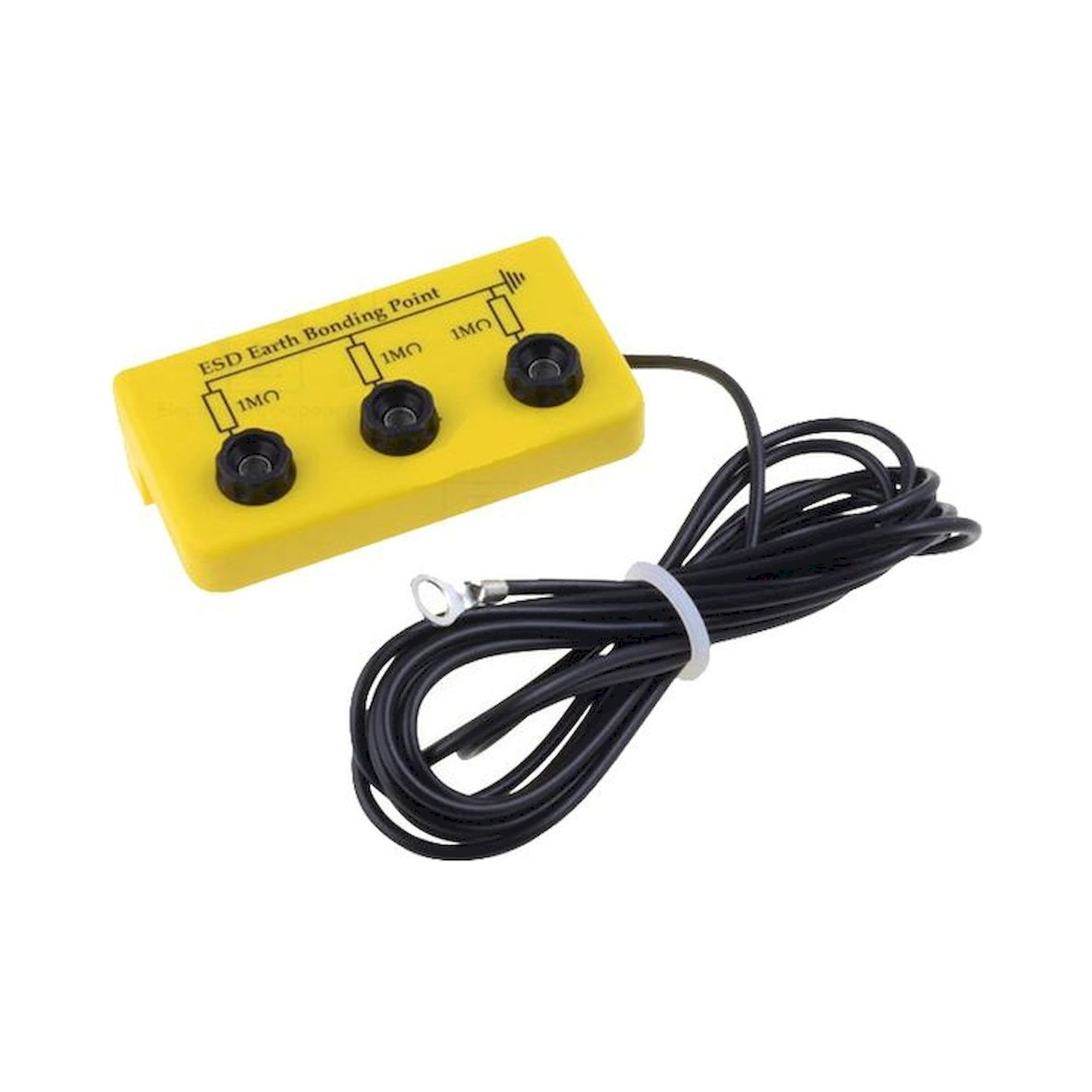 ESD Erdungspunkt, 3xBananensteckerbuchse, gelb