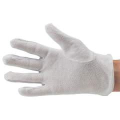 ESD Handschuh Polyester, mit PVC-Noppen, Reinraumkompatibel, weiß, S