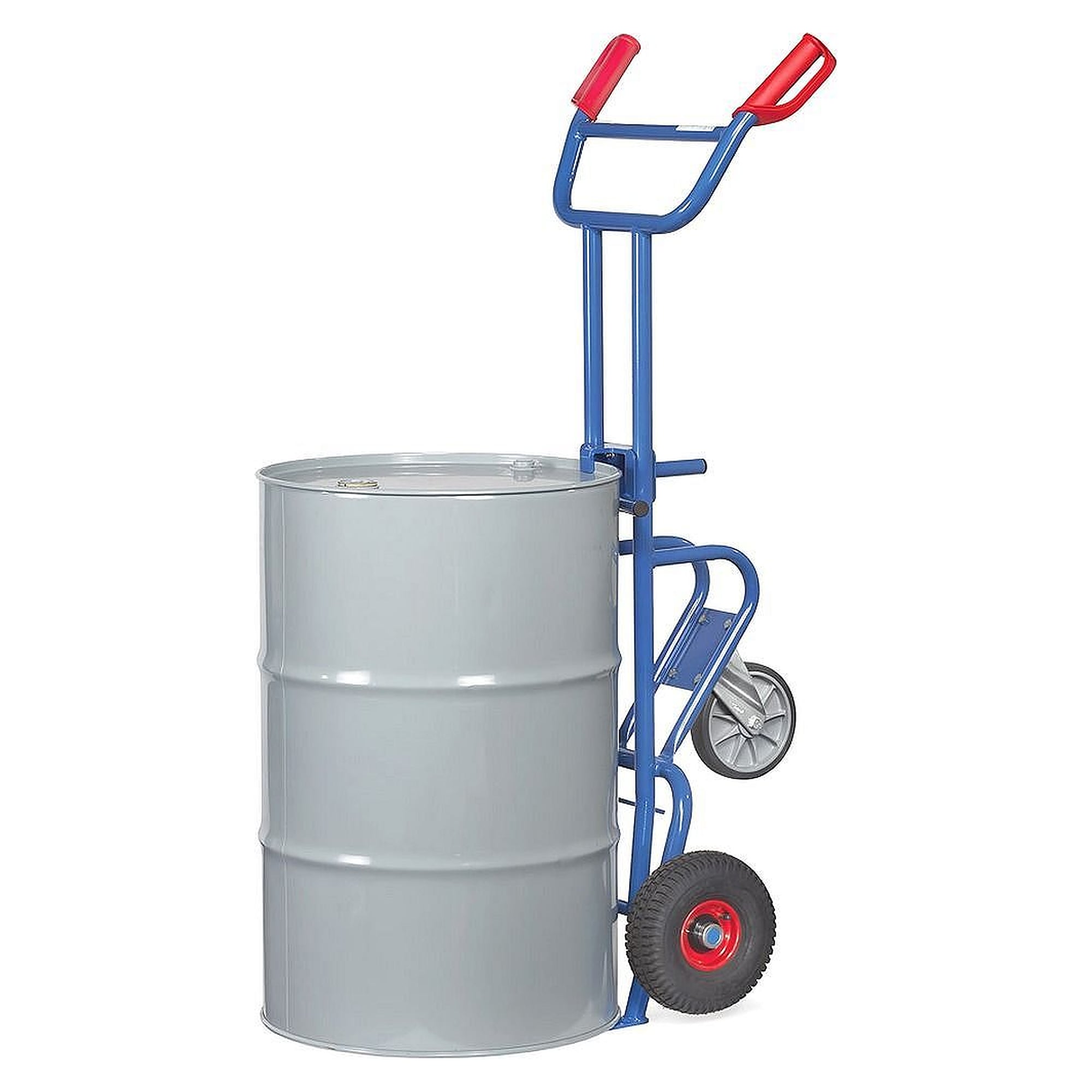 Drum Truck 300 kg with folding support wheel, 260 x 85 mm pneumatic tyres - Fetra 1072