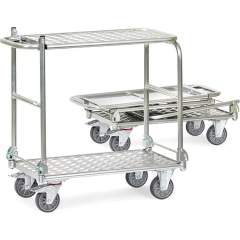 Fetra 1180. Collapsible carts alu. foldable table platform, handlebars foldable onto platform, 2 platforms