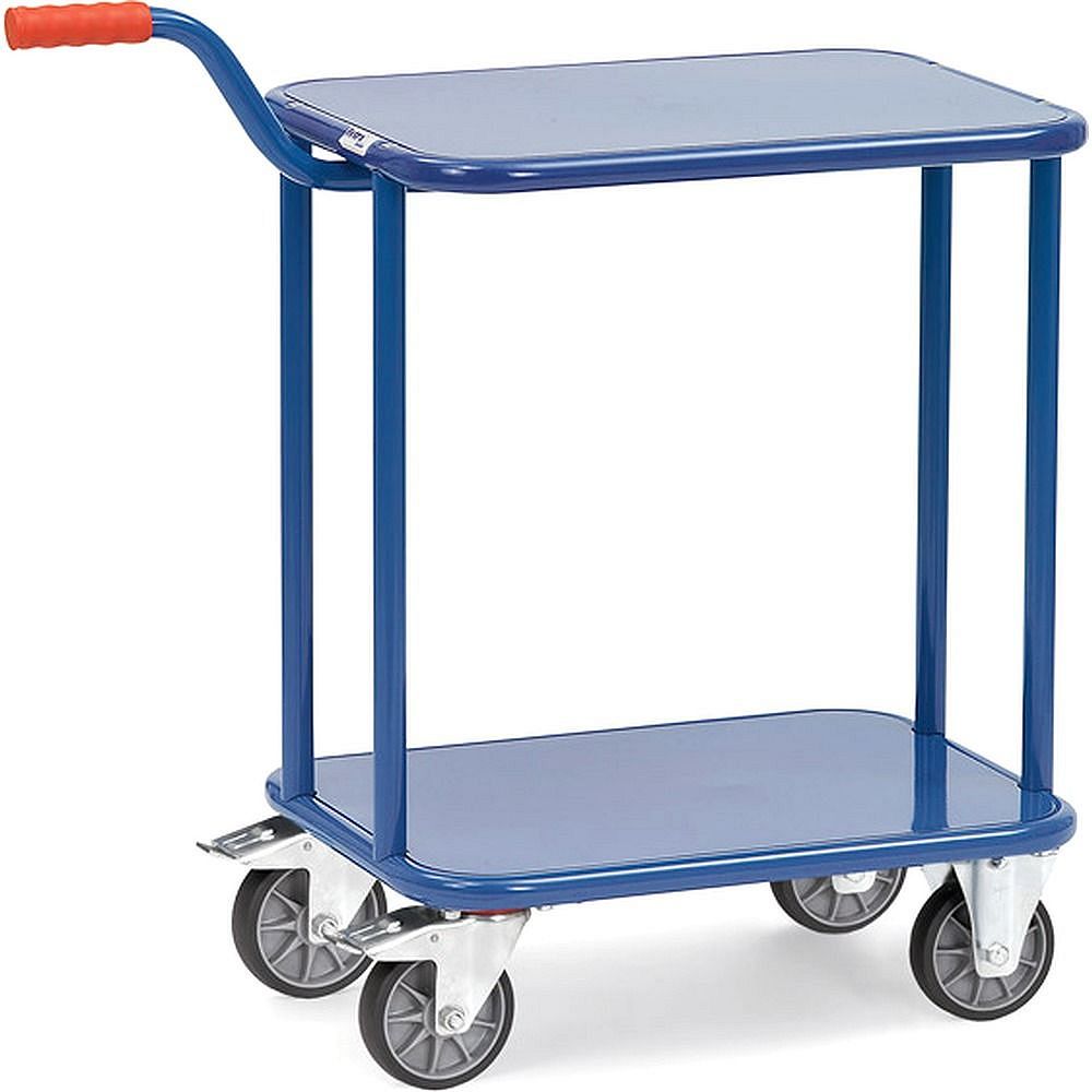 Fetra 1197. Dollies with gooseneck handles. 250 kg, platform size 600x450mm, 2 sheet steel platforms