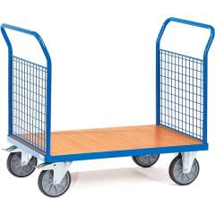 Fetra 1521. Double open sided platform carts. up to 600 kg, ends made of wire  lattice