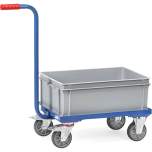 Fetra 2167. Dollies with gooseneck handles. 250 kg, platform size 600x400mm, 1 low plastic box