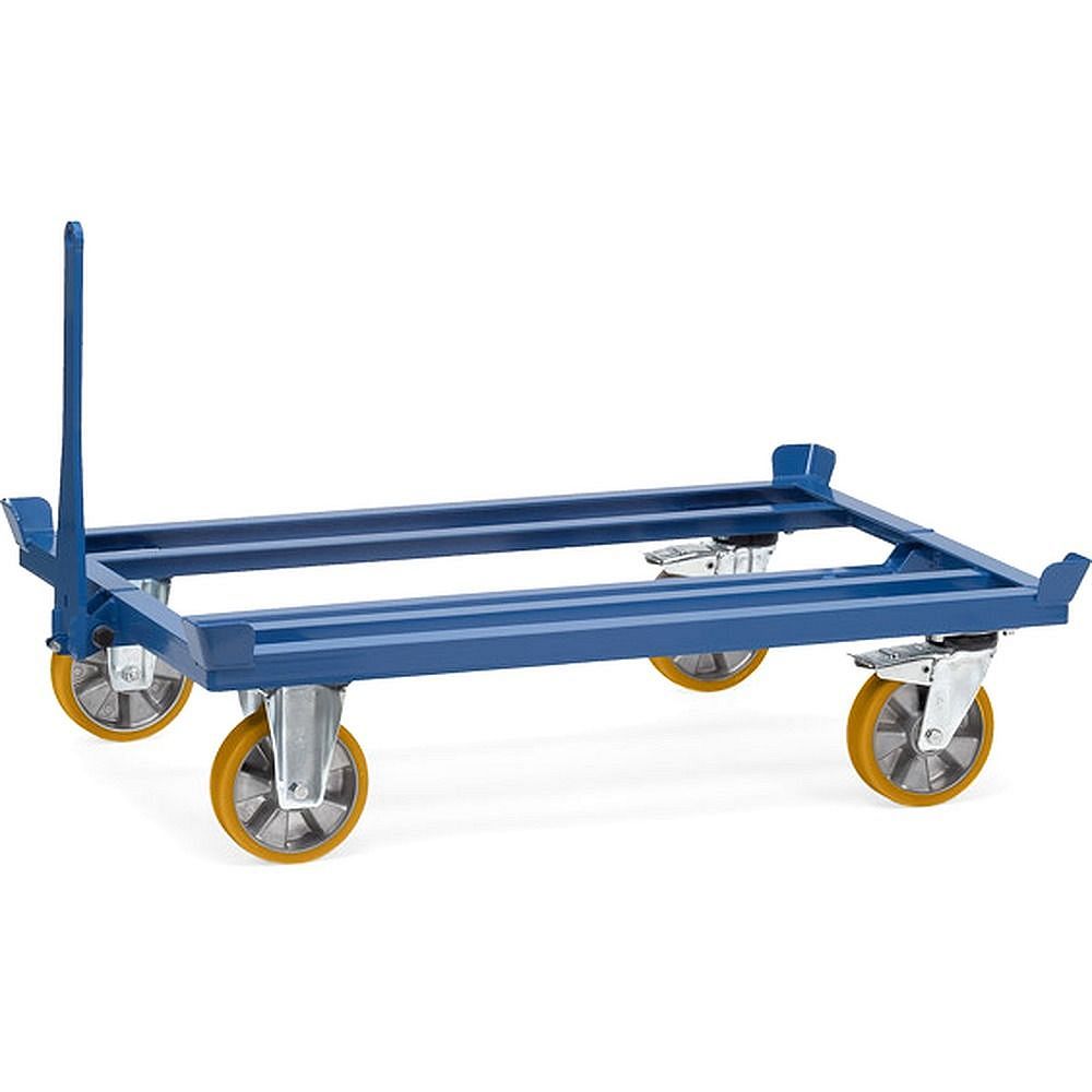 Fetra 22601. Pallet dollies as tugger train. 1000 kg, for pallets and lattice boxes,easy loading and unloading from the side with forklift