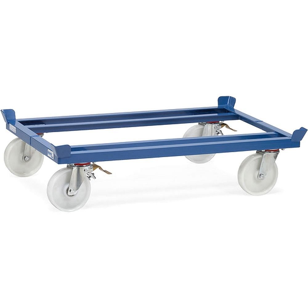 Fetra 23882. Pallet dollies for standard tugger trains. 1050 kg, suitable for transport on standard tugger train trailers