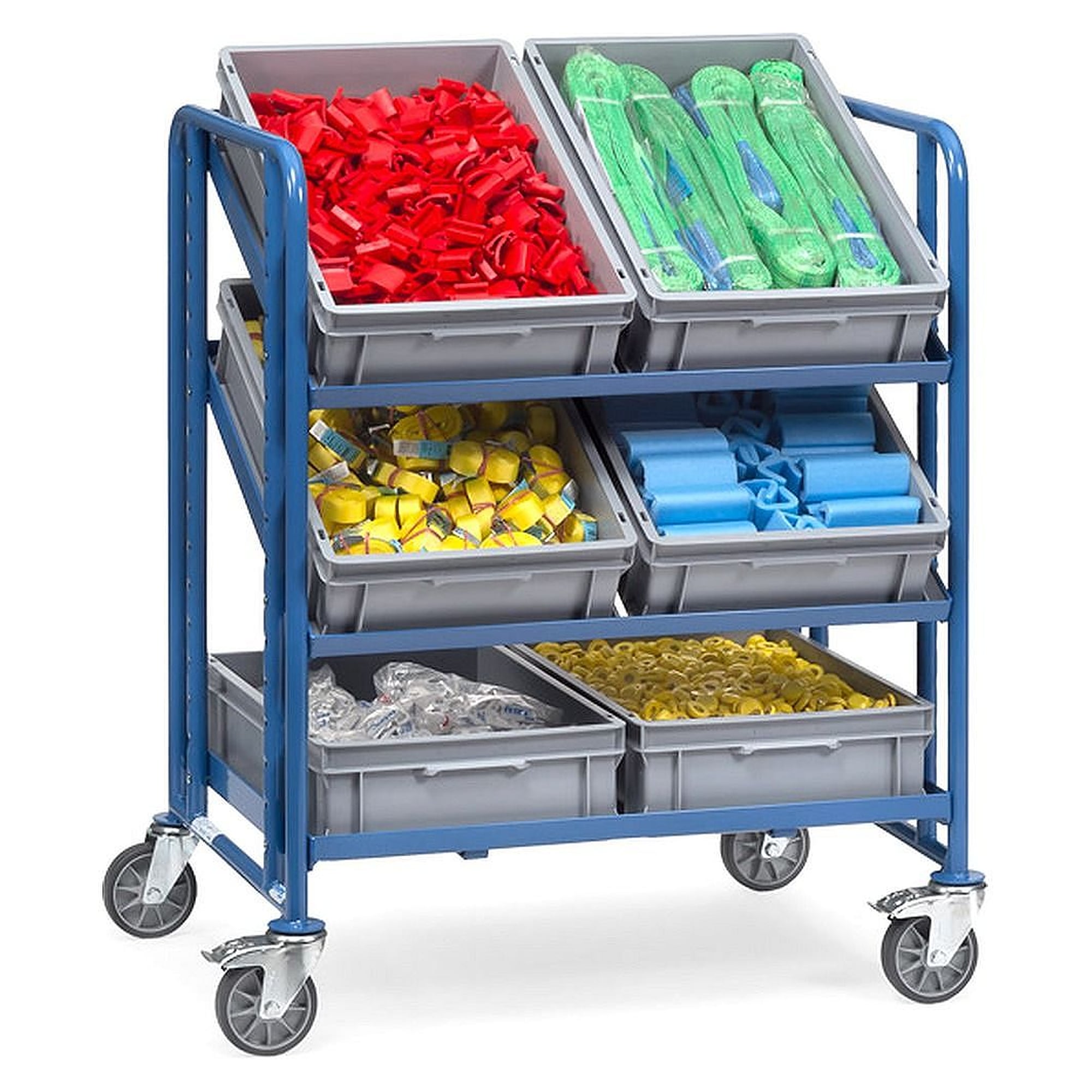 Eurokastenwagen mit 6 Eurokästen, 3 Etagen, 820 x 610 mm - Fetra 2392