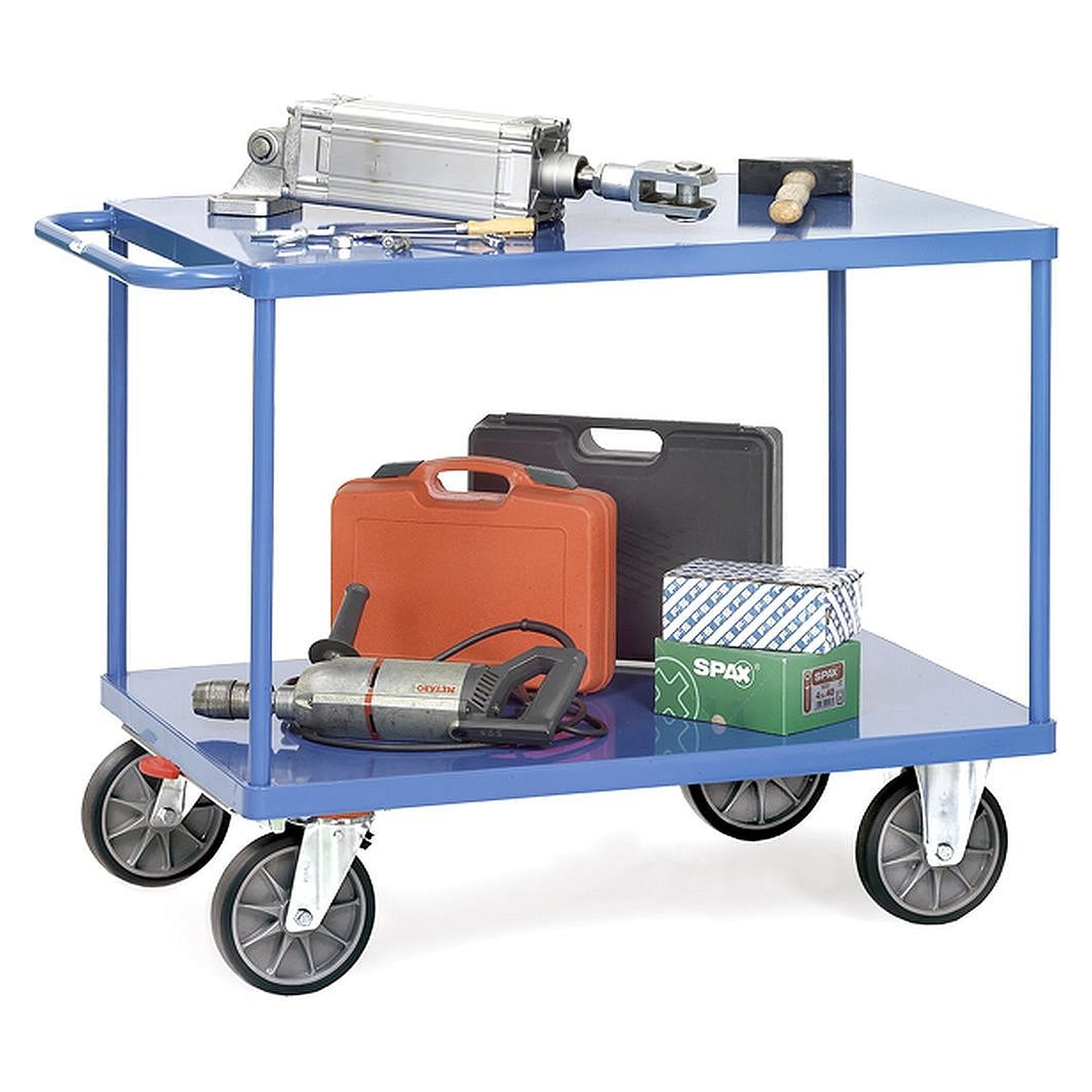 Tischwagen 600 kg, 2 Etagen, Ladefläche 1000 x 600 mm - Fetra 2401B