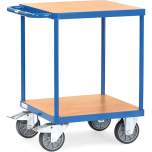 Fetra 2496. Heavy table top carts. 400 kg, platform size 600x600 mm, with 2 shelves