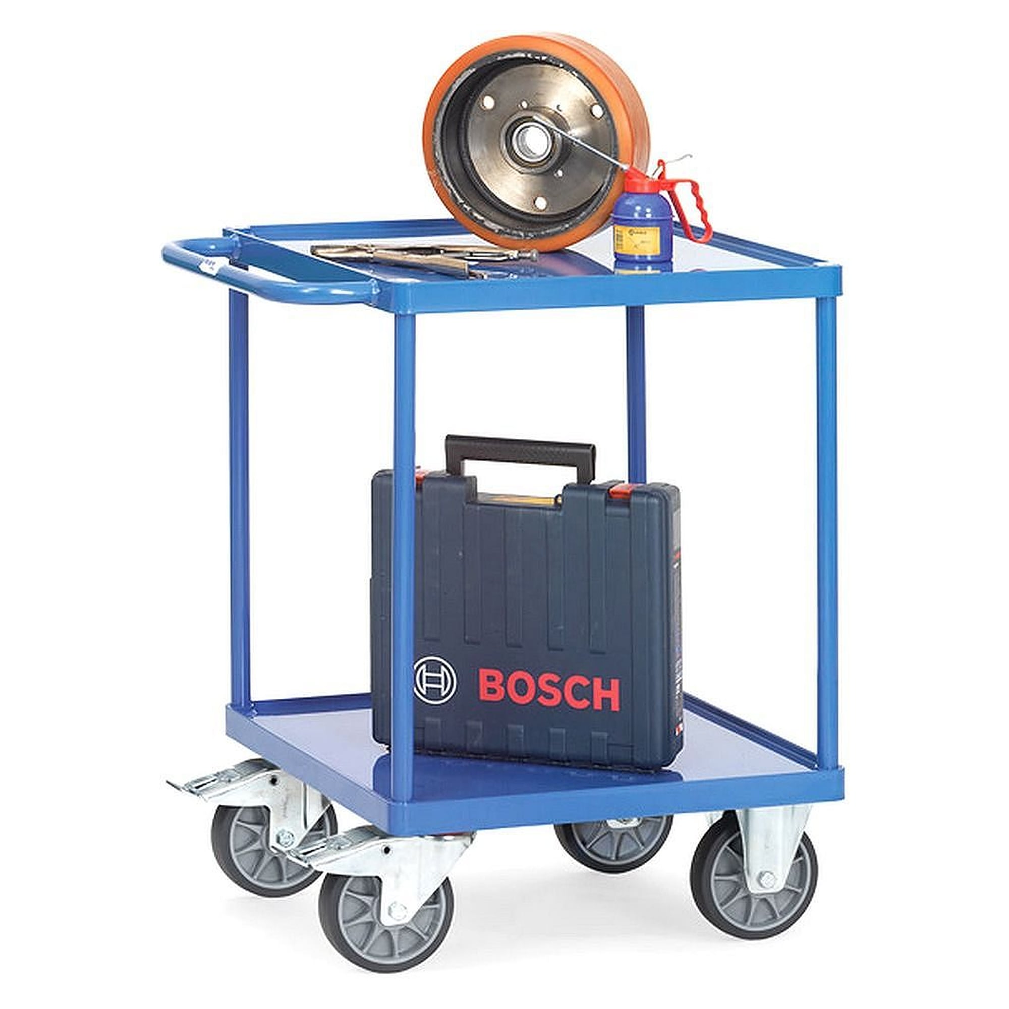Chariot de table 600 x 600 mm 400kg avec bacs en tôle d'acier - Fetra 2496W