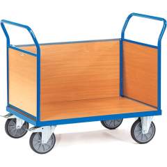 Fetra 2533. Open sided platform carts. up to 600 kg, panelled ends and panelled sides made of derived timber material boards