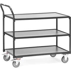 Fetra 2750/7016. Light table top carts Grey Edition. 300 kg, 3 shelves, high push bar