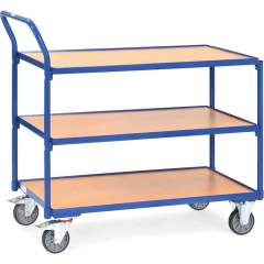 Fetra 2752. Light table top carts. 300 kg, 3 shelves, high push bar