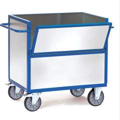 Fetra 2823. Sheet steel box carts. 600 kg, angle steel construction, sides of galvanized steel plates