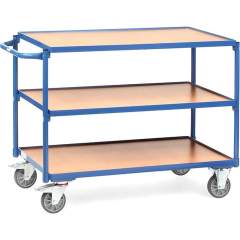 Fetra 2950. Light table top carts. 300 kg, 3 shelves, horizontal push bar