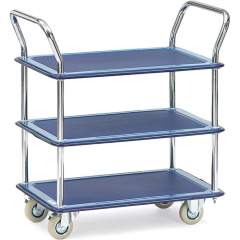 Fetra 3113. All-steel trolley. 120 kg, platform size 740x480mm, 3 shelves