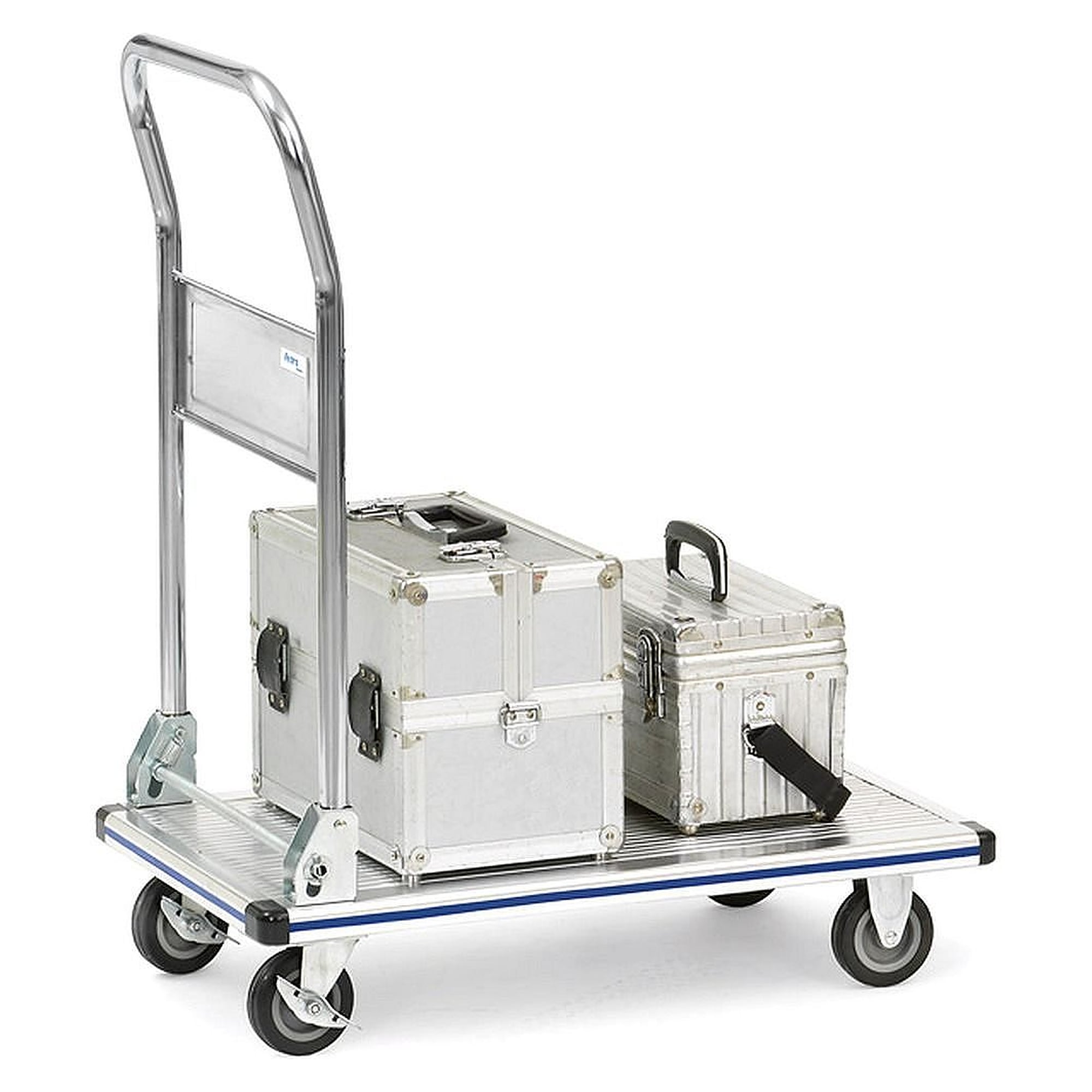 Chariot plateforme alu 150 kg, poignée rabattable 740 x 480 mm - Fetra 3120