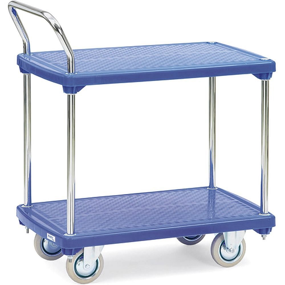 Fetra 3132. Plastic platform trolley. 200 kg, platform size 810x500mm, 2 shelves