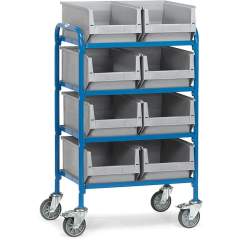 Fetra 32931. Storage trolley. 250 kg, with 2x4 storage boxes