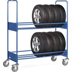 Fetra 4586. Tyre trolleys. 250 kg, with 2 platforms, with TPE tyres