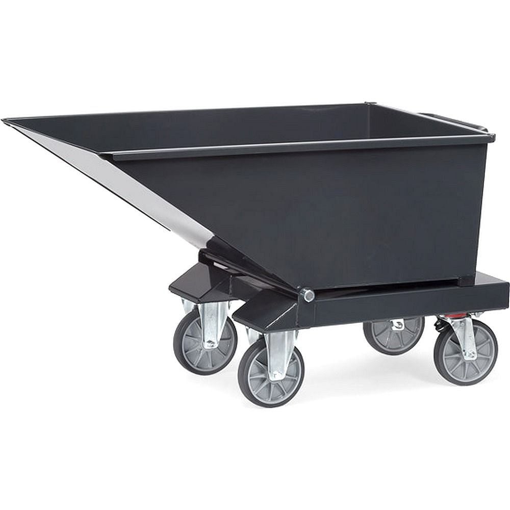 Fetra 4701A/7016. Sheet metal dump trucks. 750 kg, contents 250 litres, equipped as standard with TOTALSTOP - central brake system, either with drainage tap, anthracite
