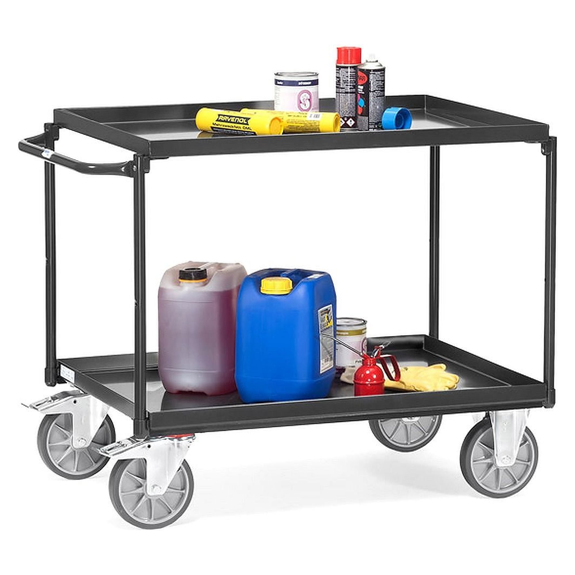 Chariot de table 1000 x 700 mm 400 kg, 2 plateaux - Fetra 4822-7016