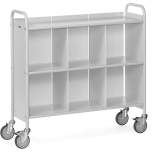 Fetra 4878. Office trolleys. 150 kg, with 3 shelves, 1 back wall and 2 sepa Rating plates
