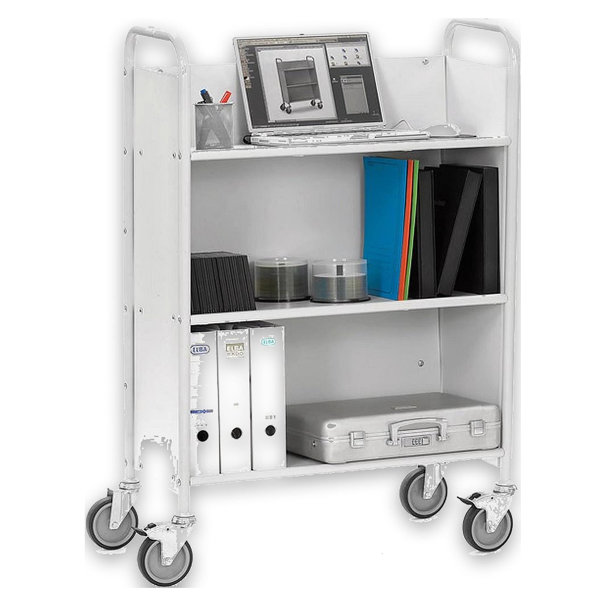 Bürowagen 150 kg 770 x 320 mm, 3 Etagen - Fetra 4891