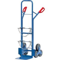 Fetra 51325. Steel bottle trolley. Steel bottle stairway truck, 200 kg, height 1300 mm, width 590 mm