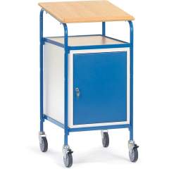 Fetra 5836. Rolling desks. 100 kg, platform size 500x600 mm, with wirting surface and steel cupboard