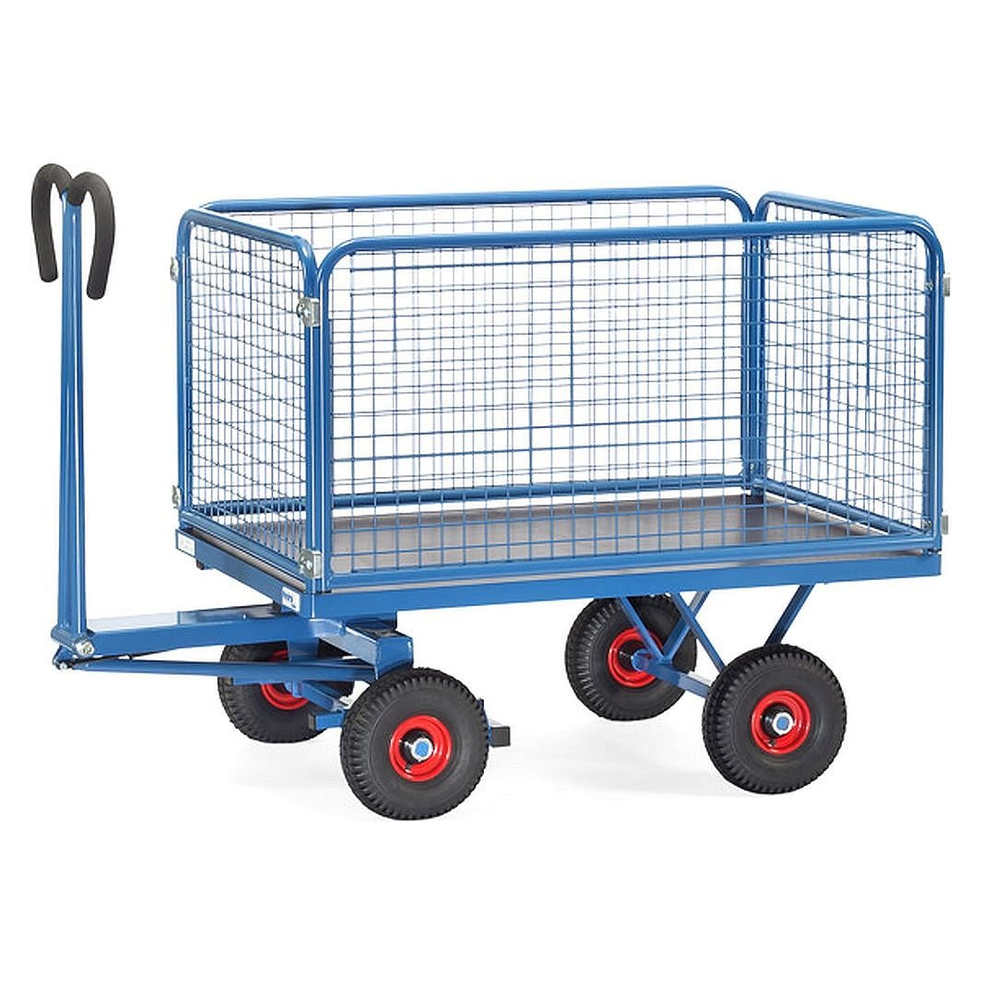 Mesh-wall platform truck 1135x795 mm, 1000 kg capacity with towing eye - Fetra 6434VZ