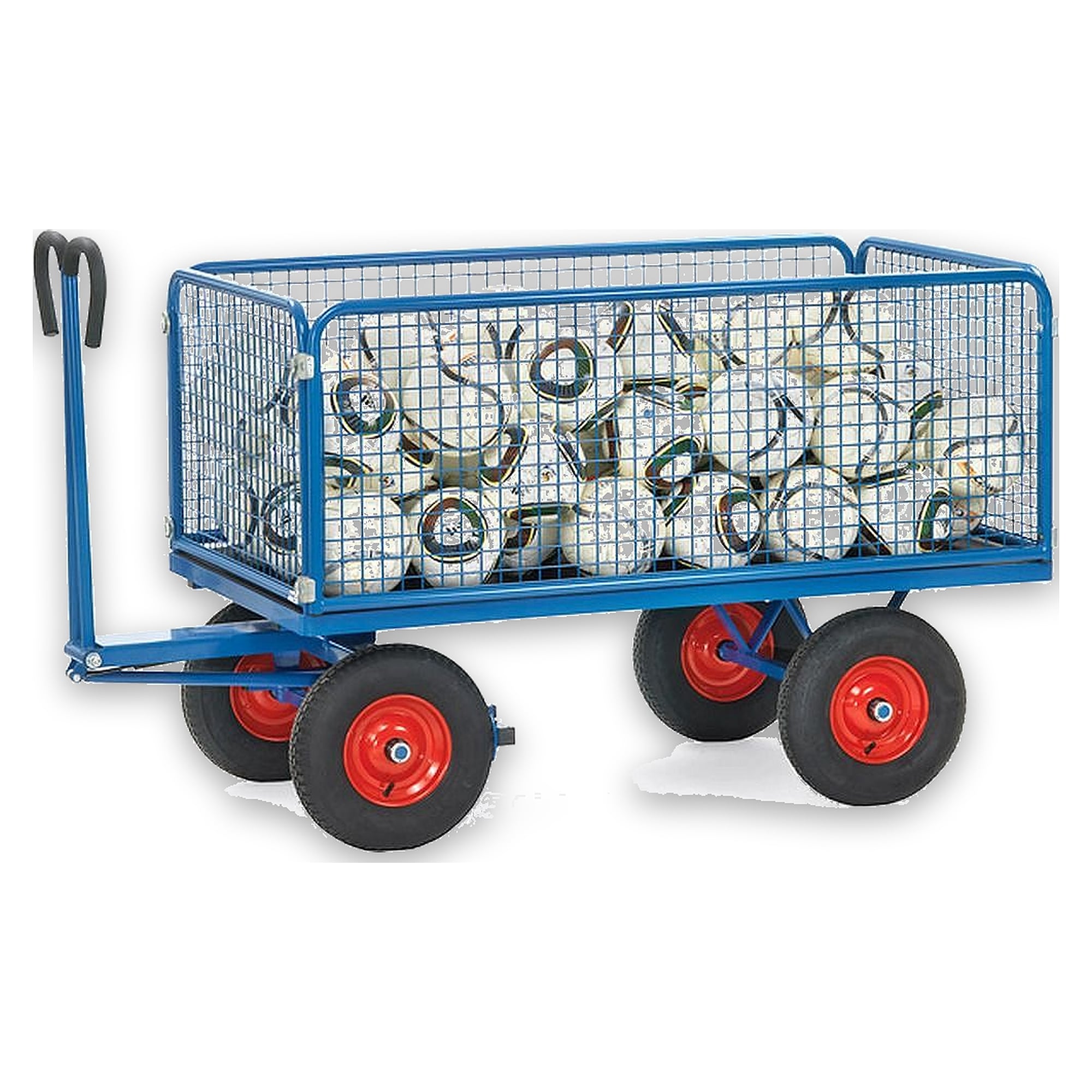 Handpritschenwagen Gitterwände 1935x995 mm, Tragkraft 1250 kg mit Zugöse - Fetra 6436VZ
