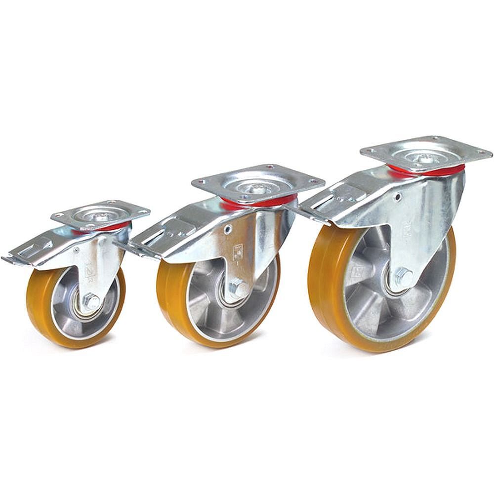Fetra 71312. Castor wheels with locks. wheels with Polyurethanee tyres, "double stop"
