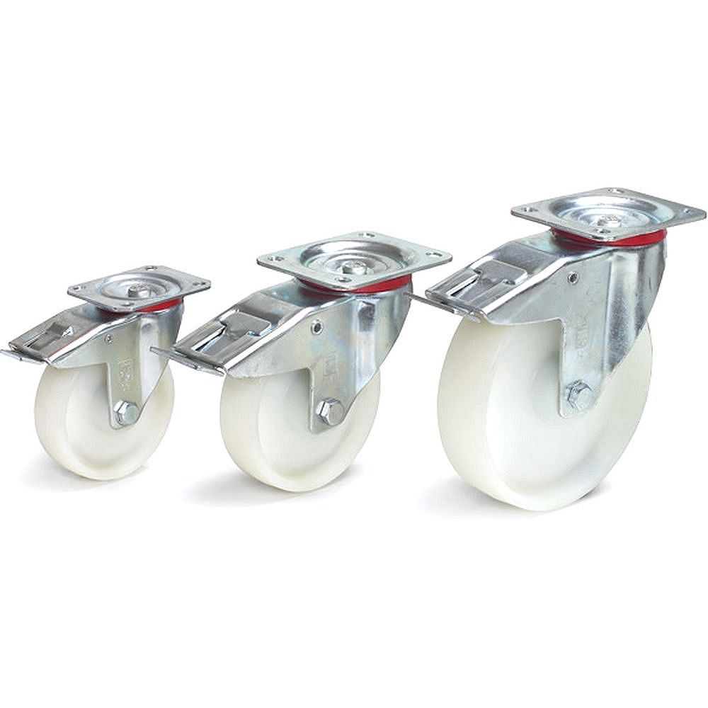 Fetra 71514. Castor wheels with locks. polyamide wheels, "double stop"