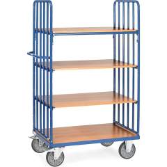 Fetra 8313. Shelved trolley with shelves. 600 kg, 4 shelves, ends with uprights