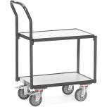Fetra ESD-Etagenroller mit Rohrschiebebügel, 2 Etagen mit Rand, Ladefl. 610x410 mm
