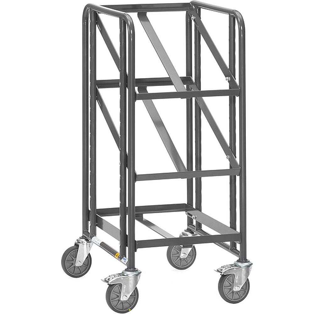 Fetra 9380. ESD euro box carts. 250 kg, with 3 shelves without boards, suitable for one euro box