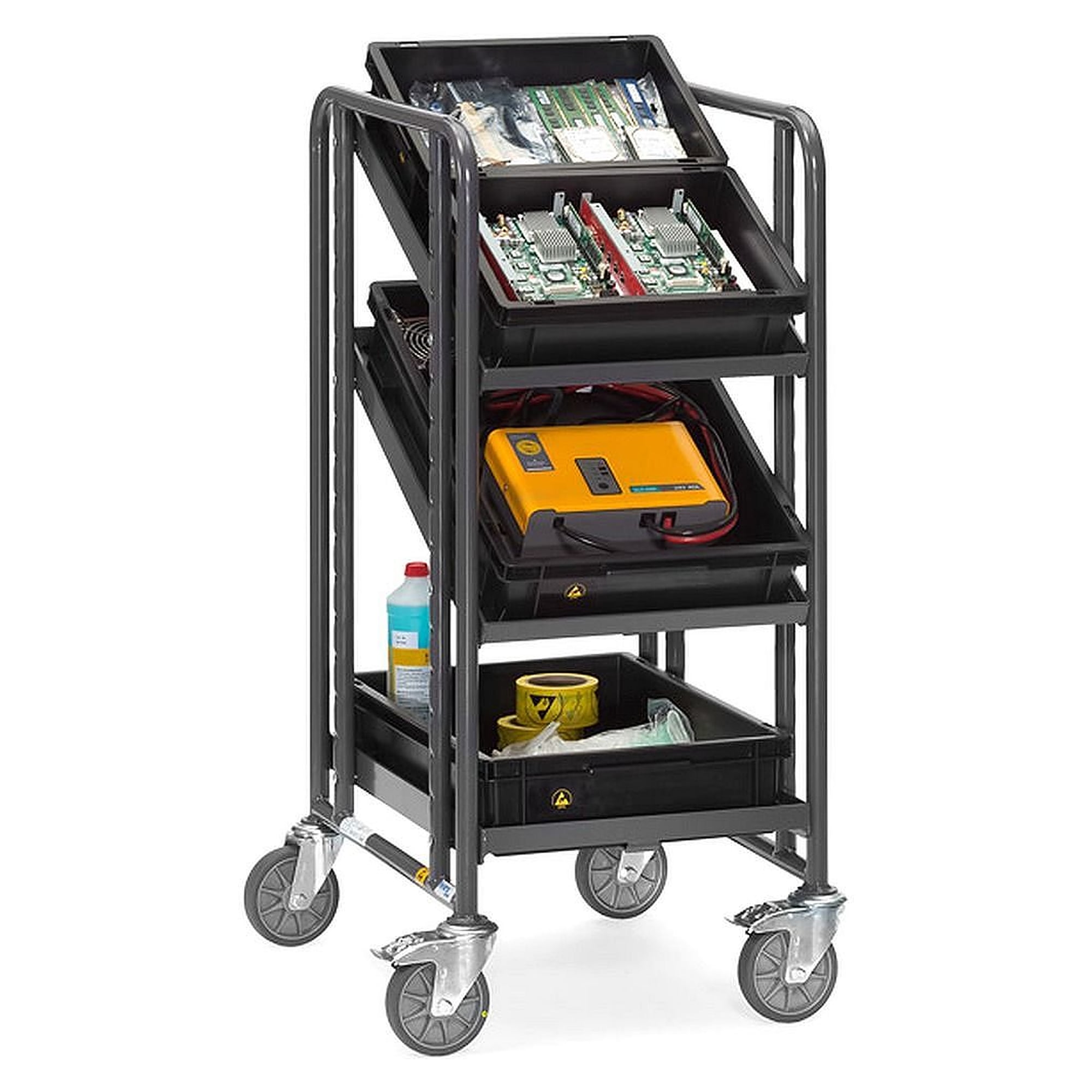 ESD Euro Container Trolley with an open frame, Load Area 610 x 410 mm - Fetra 9380