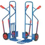 Fetra K1331L. Parcel carts. 300 kg, height 1300 mm, with tubular steel and collapsible lifting blade and plastic skids