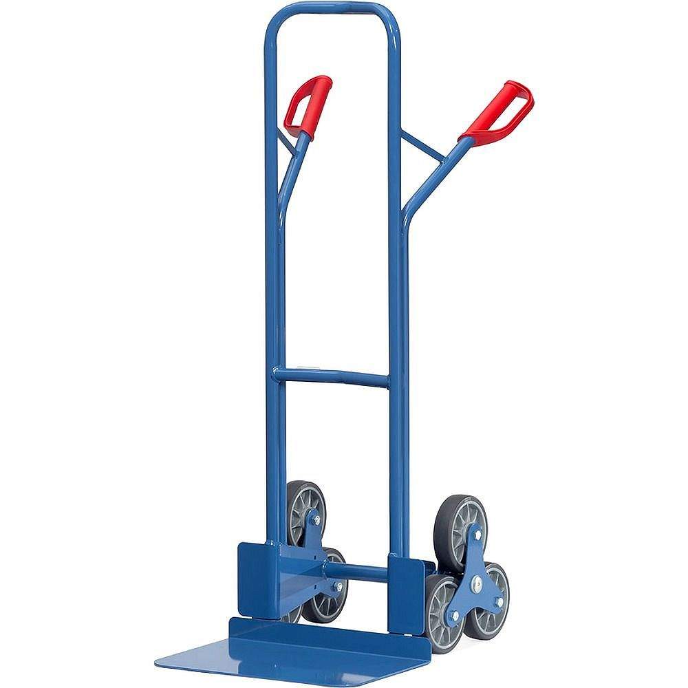Fetra TK1326. Tubular steel stairway trucks. 200 kg, height 1300 mm, with 2 three-armed wheel spiders, large blade