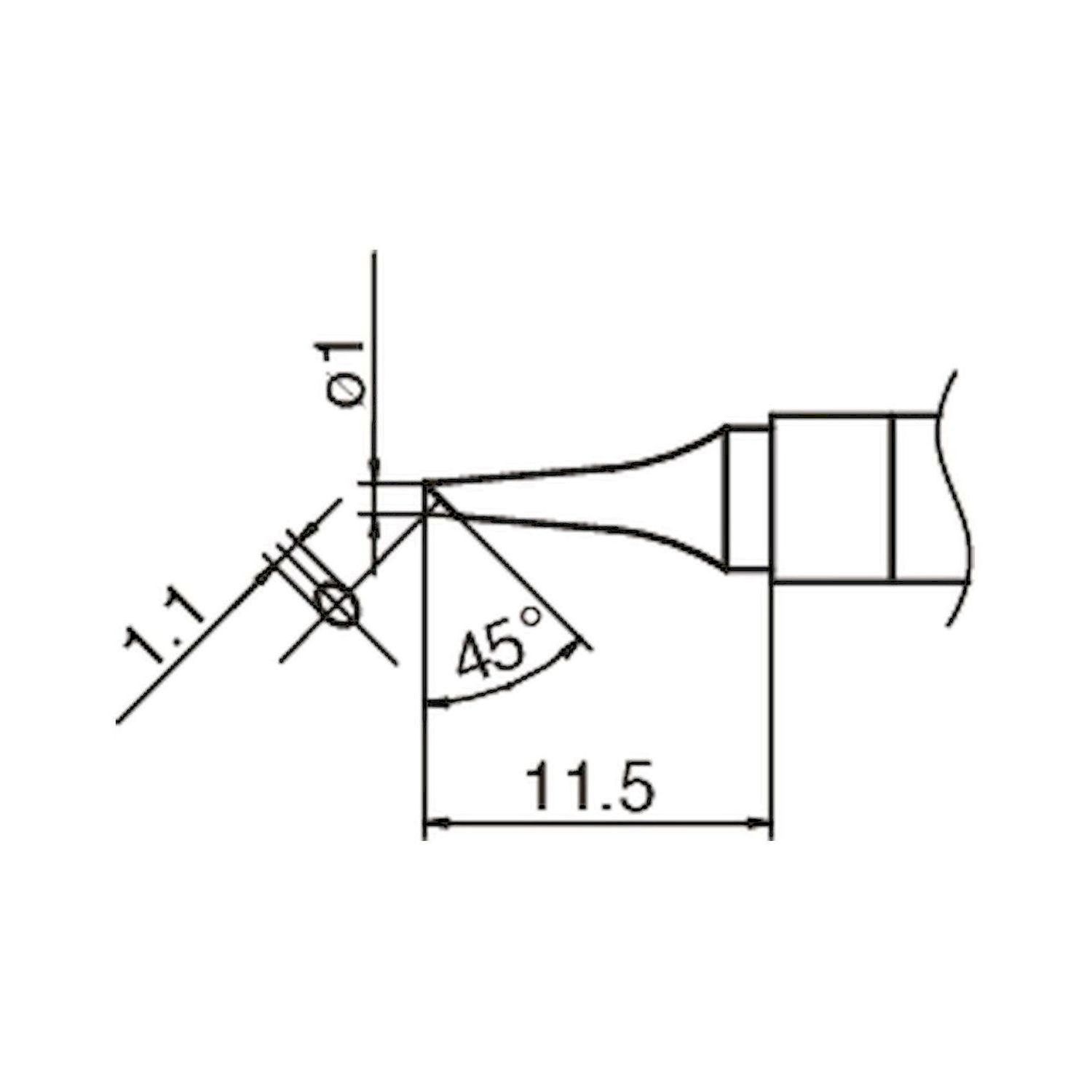 Hakko T36-BC1. Lötspitze Format 1BC für IoT Lötkolben FN 1101/FN 1102 (Düse C - B 5235) 