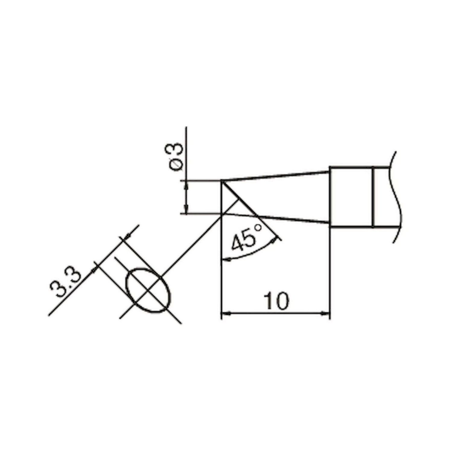 Hakko T36-BC3. Lötspitze Format 3BC für IoT Lötkolben FN 1101/FN 1102 (Düse D - B 5236) 