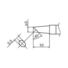 Hakko T36-BC3. Lötspitze Format 3BC für IoT Lötkolben FN 1101/FN 1102 (Düse D - B 5236)