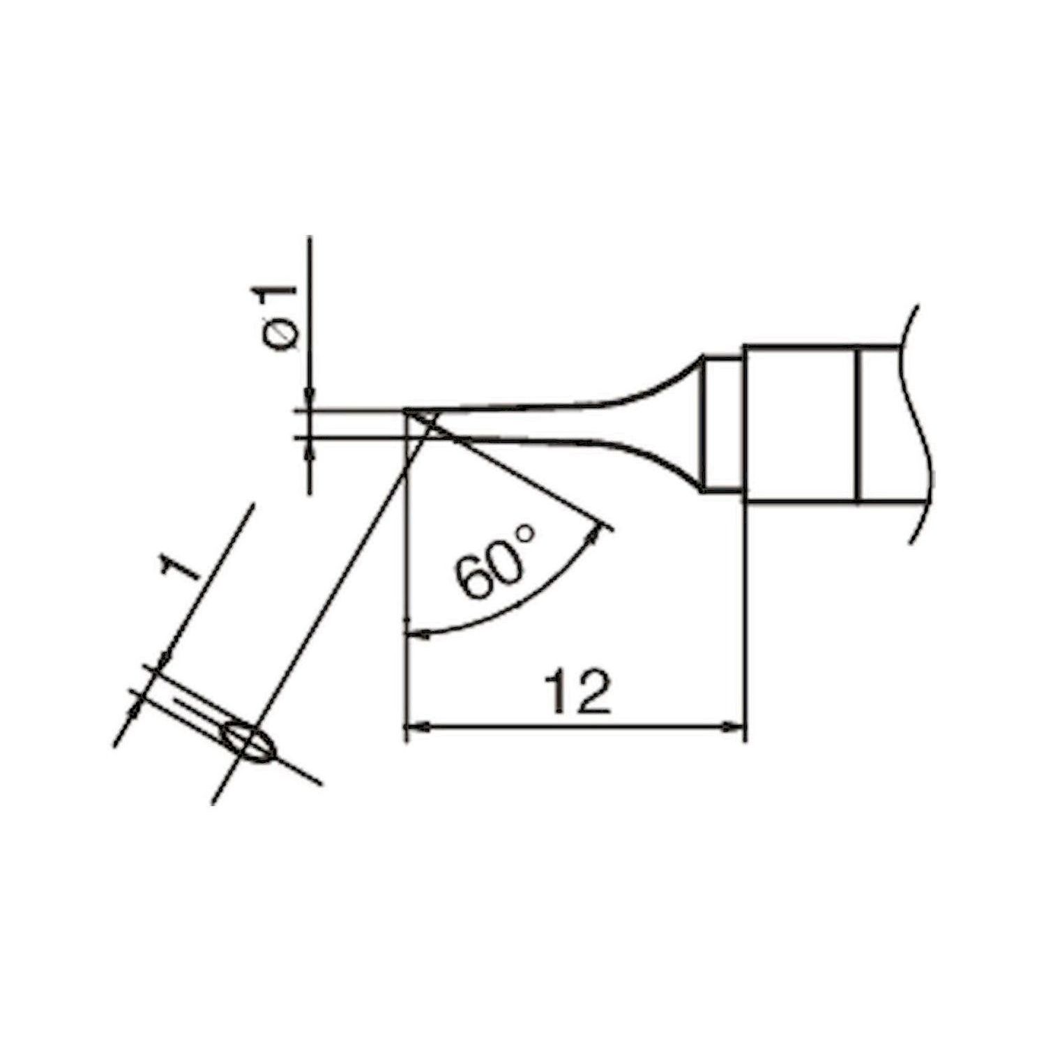 Hakko T36-C1. Lötspitze Format 1C für IoT Lötkolben FN 1101/FN 1102 (Düse C - B 5235) 